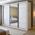 Guarda-Roupa Casal 3 Portas de Correr 6 Gavetas Liv Yescasa 100% MDP Branco