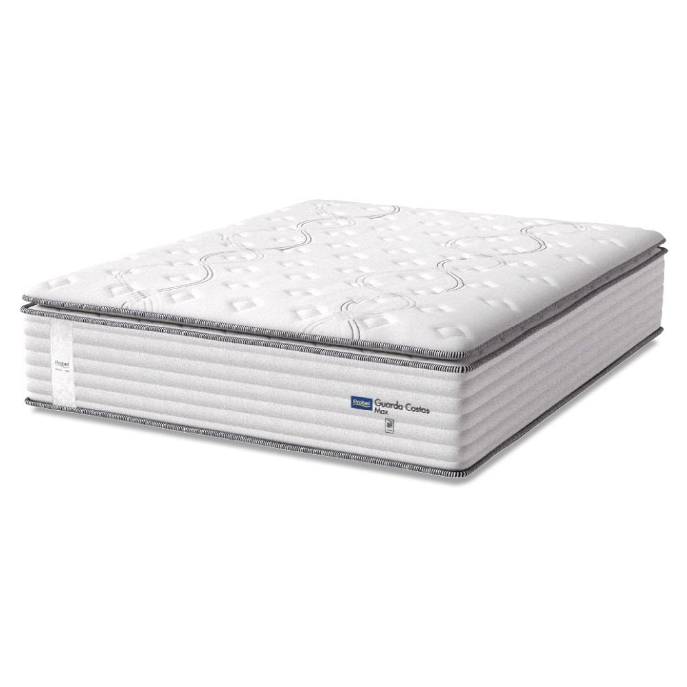 Colchão Queen Molas Guarda Costas Max Pillow Probel Branco/Cinza 158x198x40cm