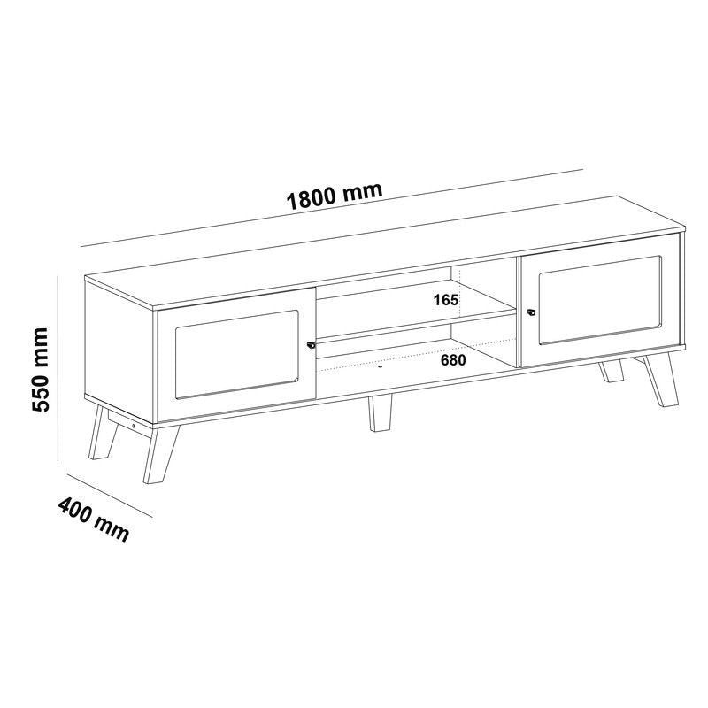 Conjunto Sala Charlotte Rack 4534 e Buffet 4535 Artely Carvalho/Menta