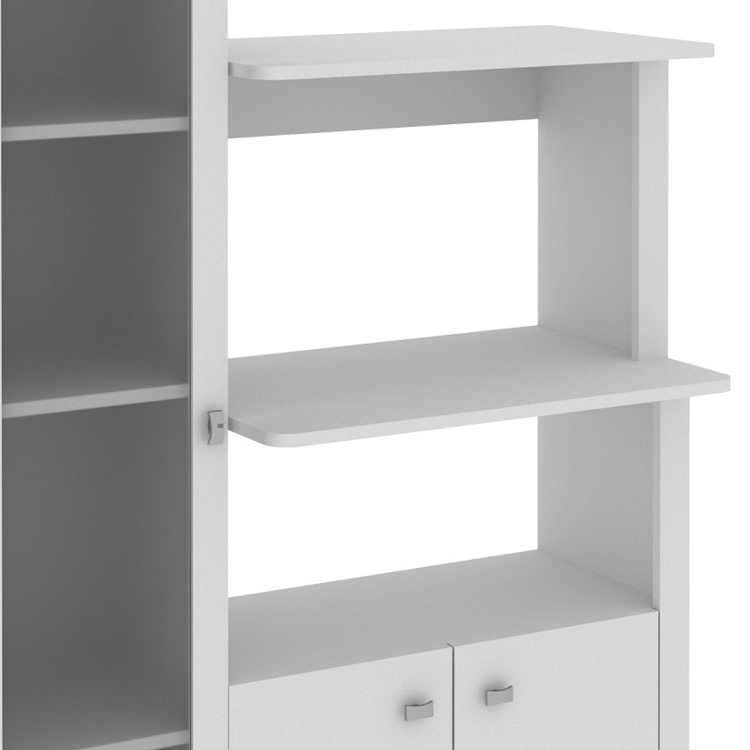 Balcão Multiuso para Forno e Micro-Ondas 3 Portas 4 Prateleiras com Tampo BL3304 Tecno Mobili Branco