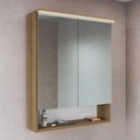 Armário Espelheira para Banheiro Prodecor 2 Portas com LED 60cm Bege/Arenas