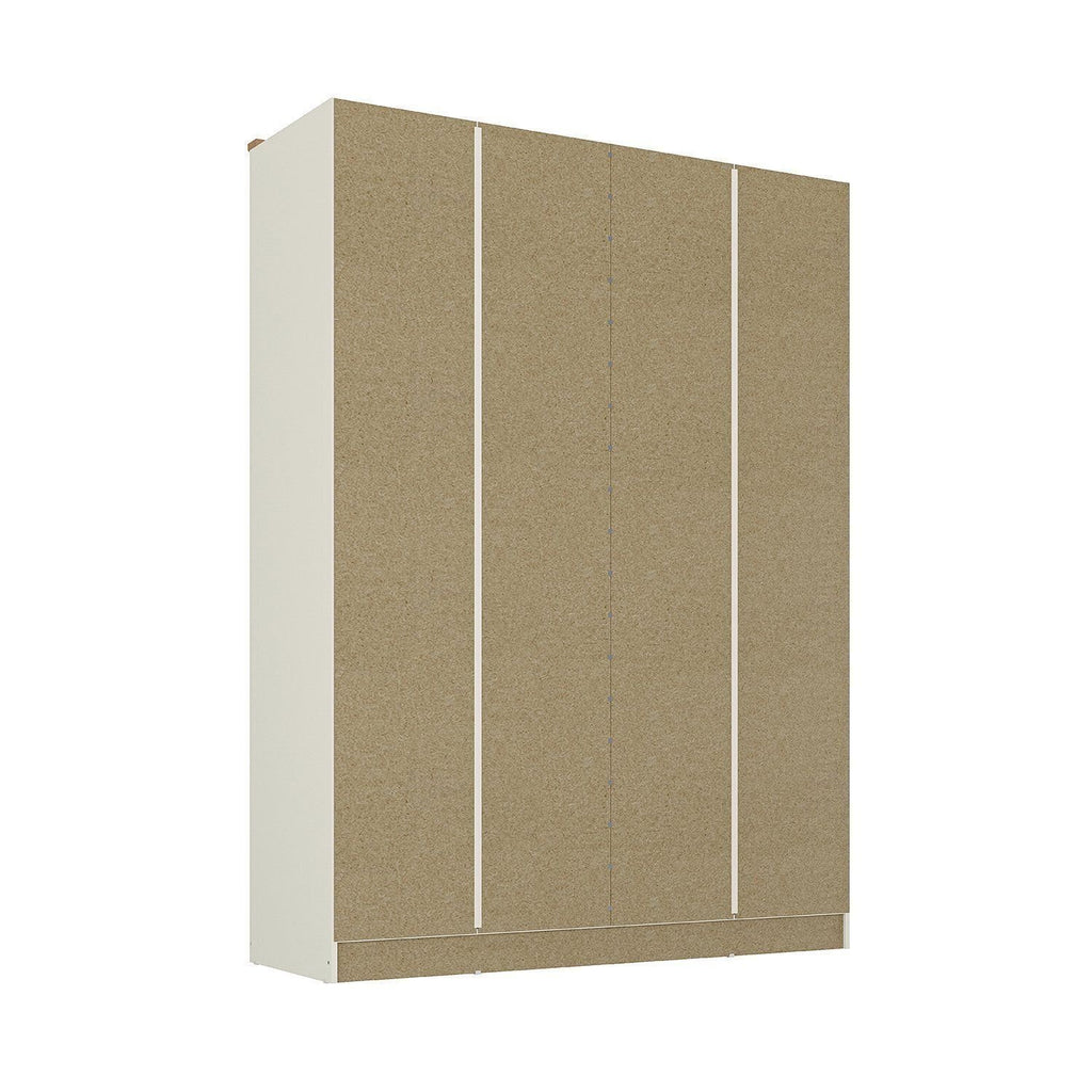 Guarda-Roupa Casal 4 Portas 2 Gavetas Ananda CabeCasa Bege/Offwhite