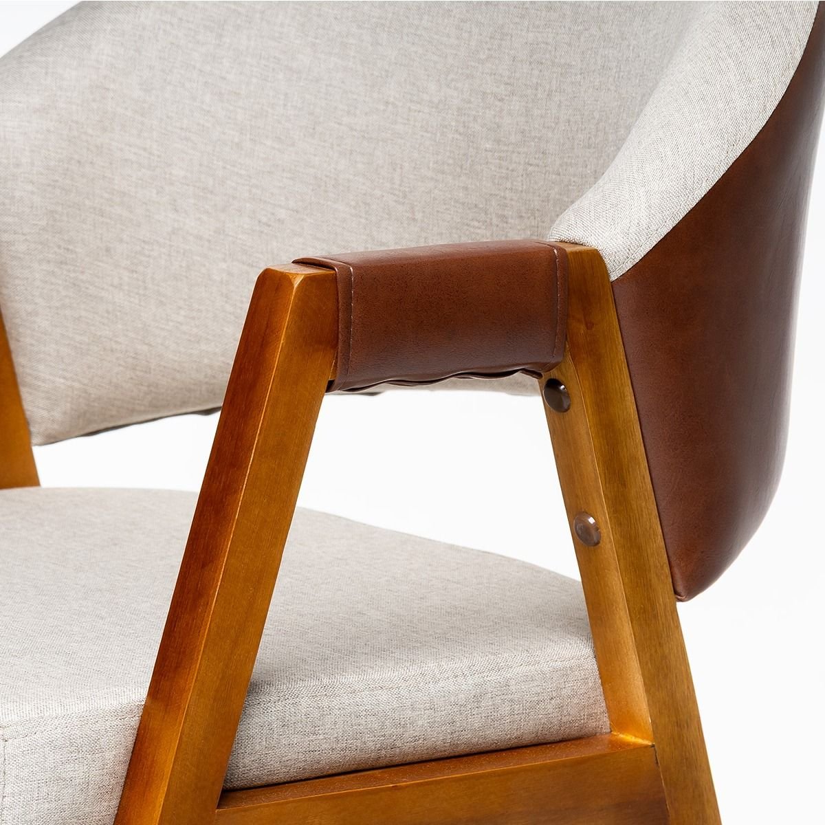 Kit 4 Cadeiras Sala de Jantar Premium com Braço Madeira Maciça Movellu Home