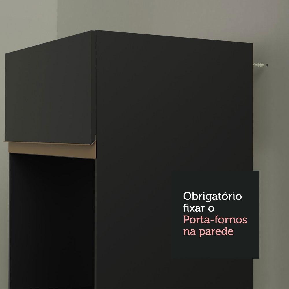Armário de Cozinha Completa 310cm Preto Reims Madesa 01