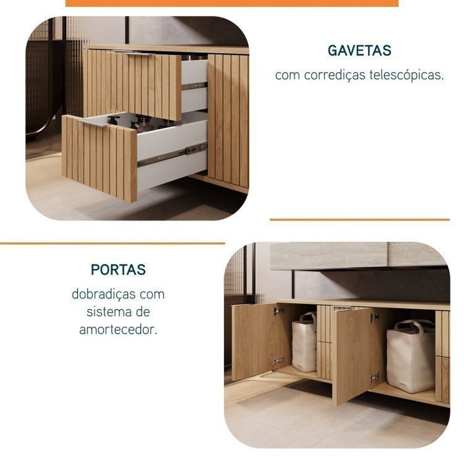Conjunto para Banheiro Bancada em Porcelanato com Cuba Esculpida, Armário e Espelho Ripy Bumi 120cm Amarelo/Wood/Travertino