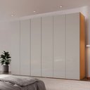 Guarda-Roupa Casal Coliseu 6 Portas 6 Gavetas 100 MDF Moderna Mobília Naturalle