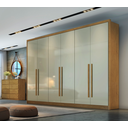 Guarda-Roupa Casal 6 Portas 6 Gavetas Reno Novo Horizonte 100% MDF Marrom/Cumaru/Fendi