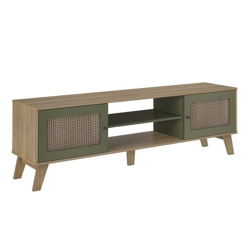 Conjunto Sala de Estar Completa 4 Peças Rack para TV Até 75 Polegadas Mesa Centro Lateral Aparador Carvalho Menta Espresso Móveis
