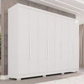 Guarda-Roupa Casal França 8 Portas 4 Gavetas Espresso Móveis Off White/Cinamomo