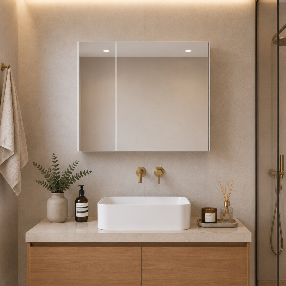 Espelheira para Banheiro JM3 Móveis Klein 60cm 2 Portas Branco