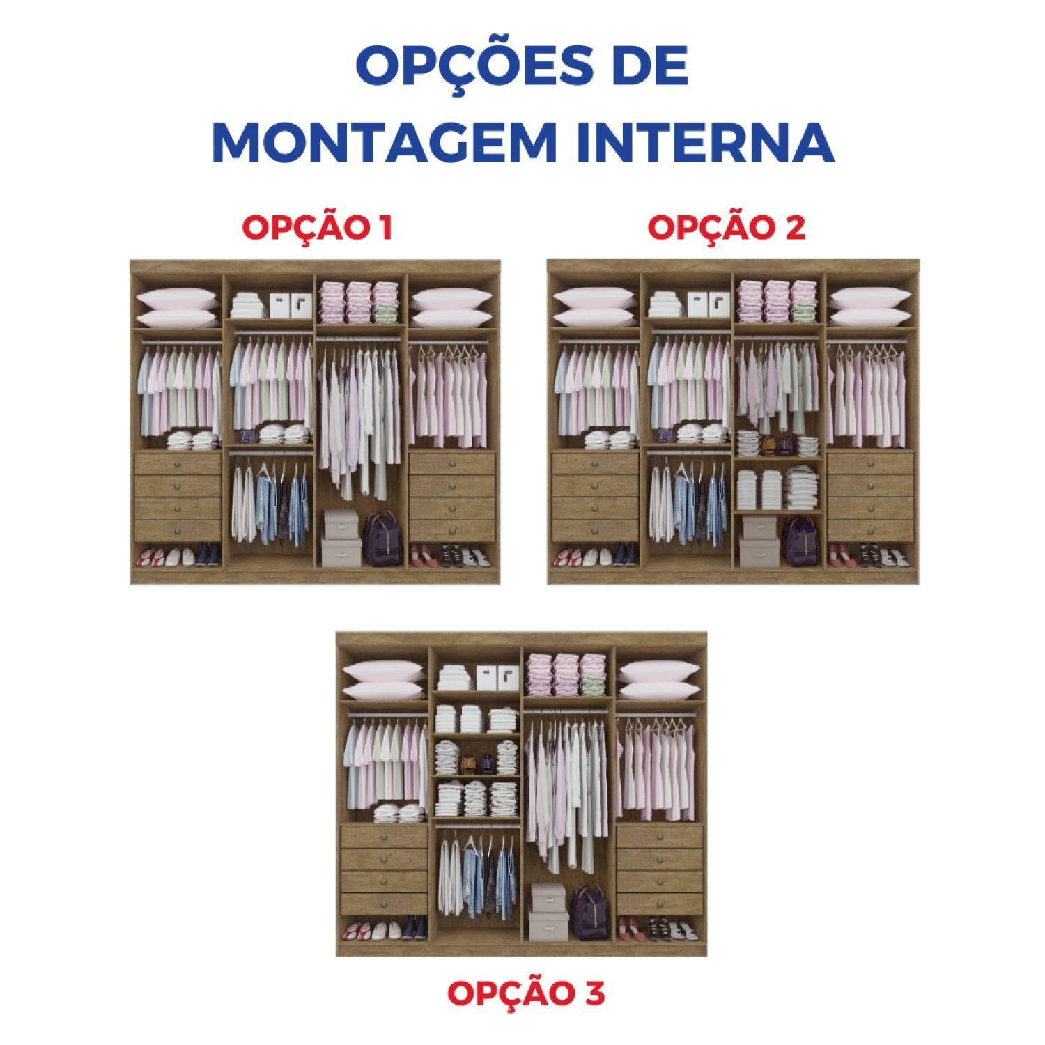 Guarda-Roupa Casal 8 Portas Império D Doro 100% MDF Cinamomo/Off White