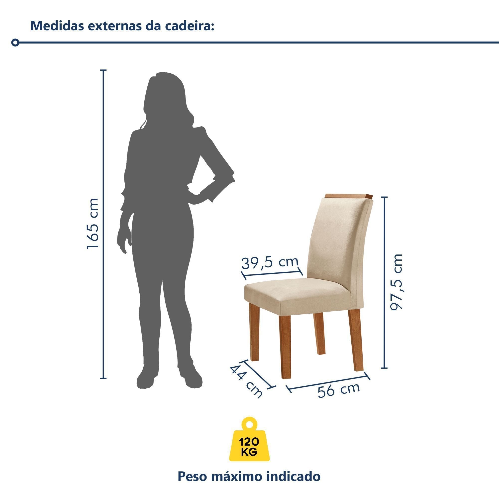 Conjunto Sala de Jantar Mesa Retangular Tampo Vidro/MDF com 8 Cadeiras Luísa Smart Plus Cel Móveis
