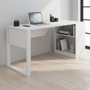 Escrivaninha Mesa Escritório 160cm Amêndoa e Preto Marrom Tecno Mobili ME4182