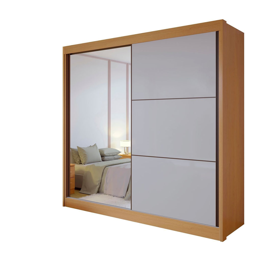 Guarda-Roupa Casal 2 Portas 6 Gavetas Coliseu D Doro 100% MDF Cinamomo/Off White