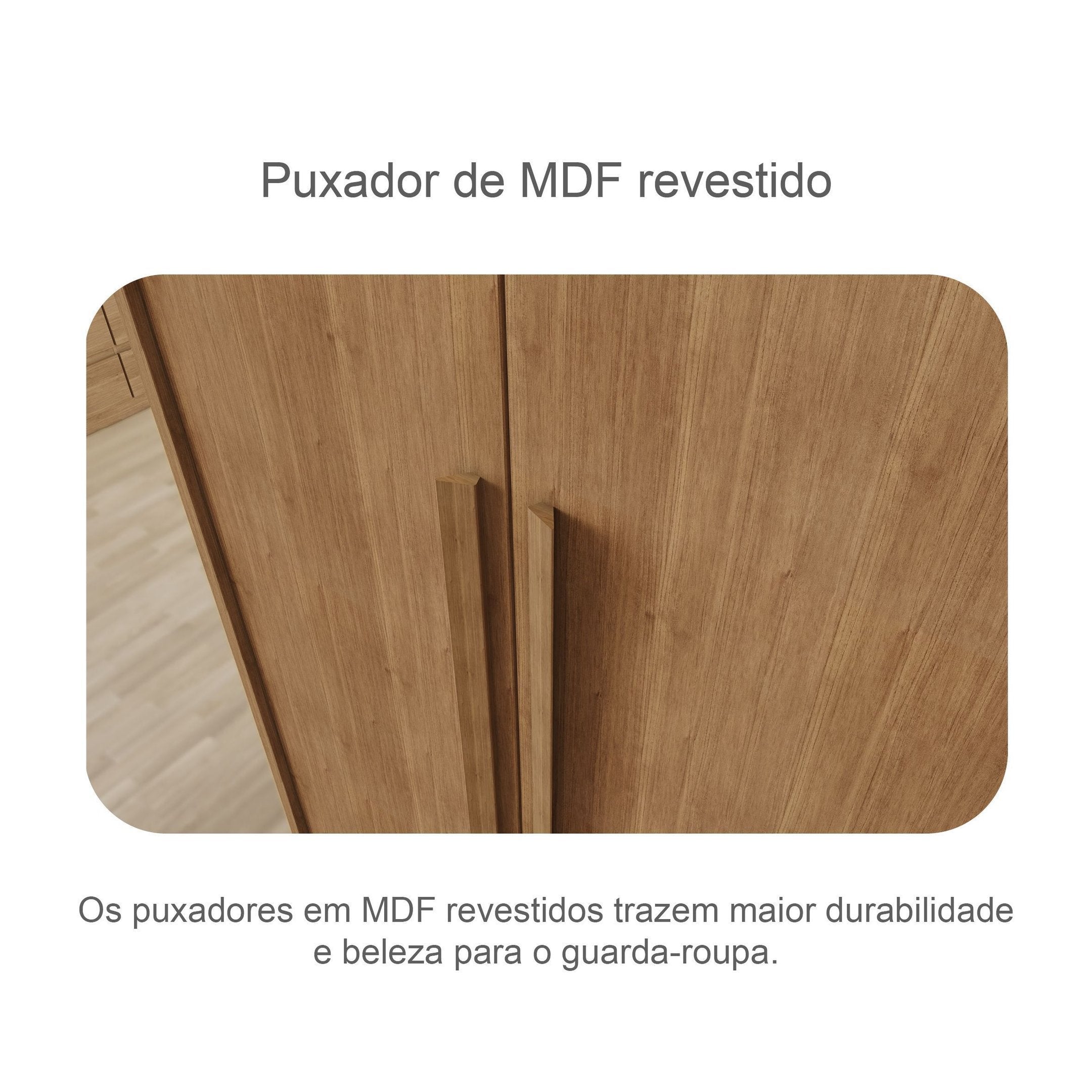 Guarda-Roupa Casal 6 Portas 6 Gavetas com Espelho Reno Novo Horizonte 100% MDF Marrom/Cumaru/Fendi