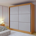 Guarda-Roupa Casal 2 Portas de Correr 6 Gavetas Hawai D Doro MDF Marrom/Cinamomo/Off White