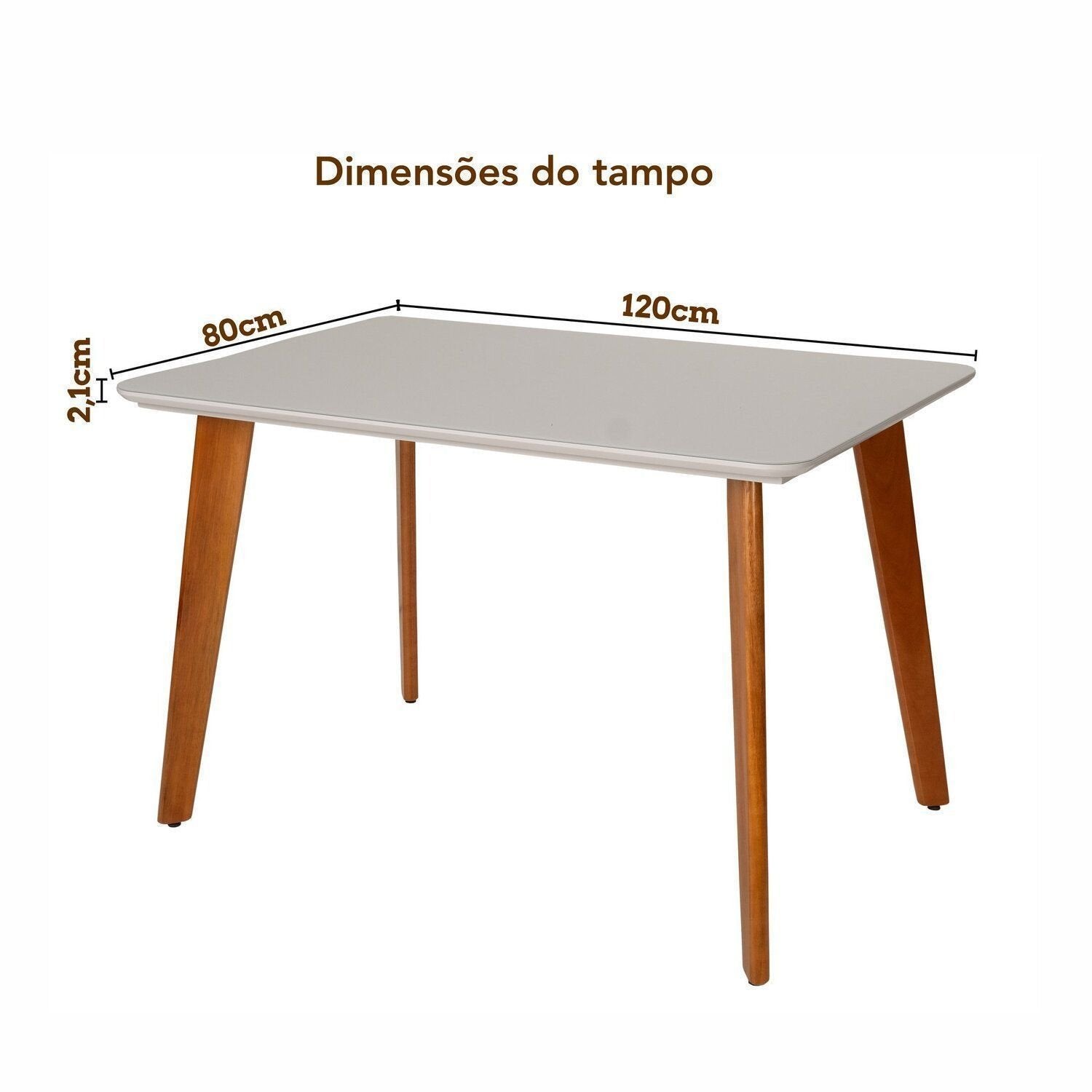 Conjunto Sala de Jantar Mesa Verona Tampo Vidro e MDF com 4 Cadeiras Ímola Authentic Off White Espresso Móveis