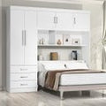 Guarda-Roupa Casal 5 Portas 3 Gavetas Baú Cancun Yescasa 100% MDF Branco