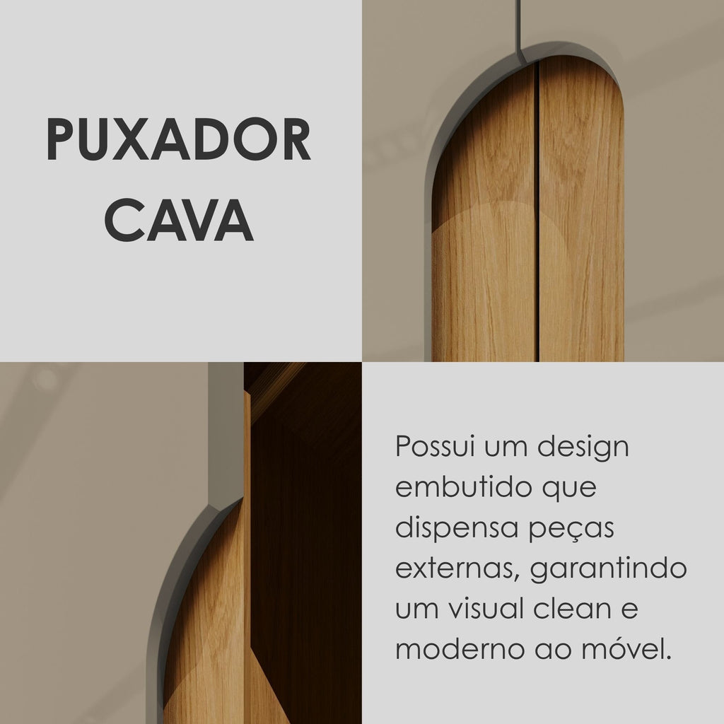 Guarda-Roupa Casal 6 Portas 6 Gavetas 100% MDF Lizz Casa D