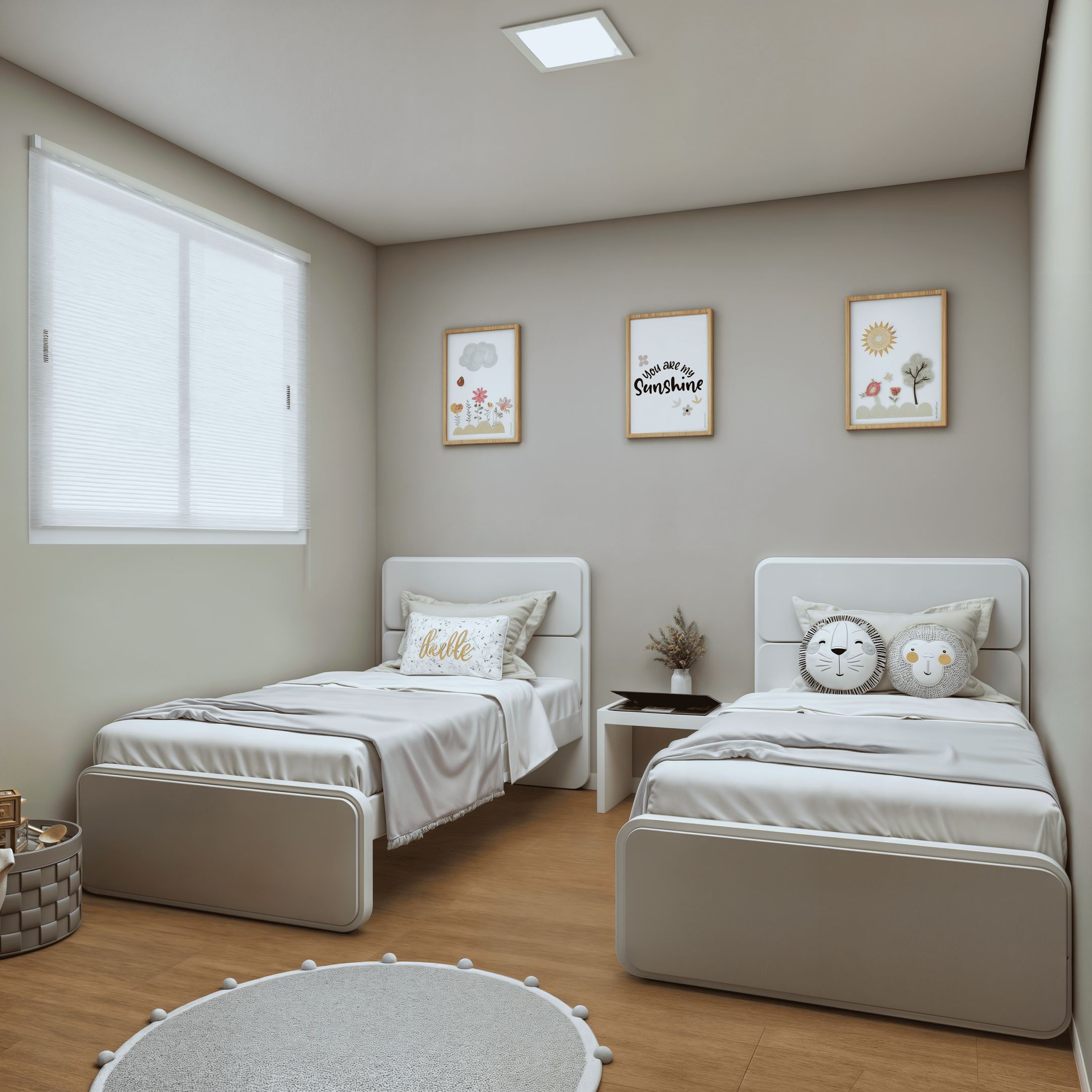 Kit 2 Camas de Solteiro Infantil com Cabeceira Estofada Corino Loop Móveis Lopas