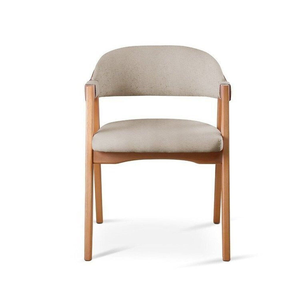 Conjunto Mesa de Jantar Orgânica 200cm com Cadeiras Estofadas Gaia Yescasa Bege/Freijó