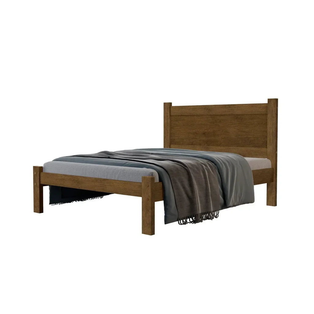 Cama Casal Prisma MDF Jequitibá/Off White J&A Móveis