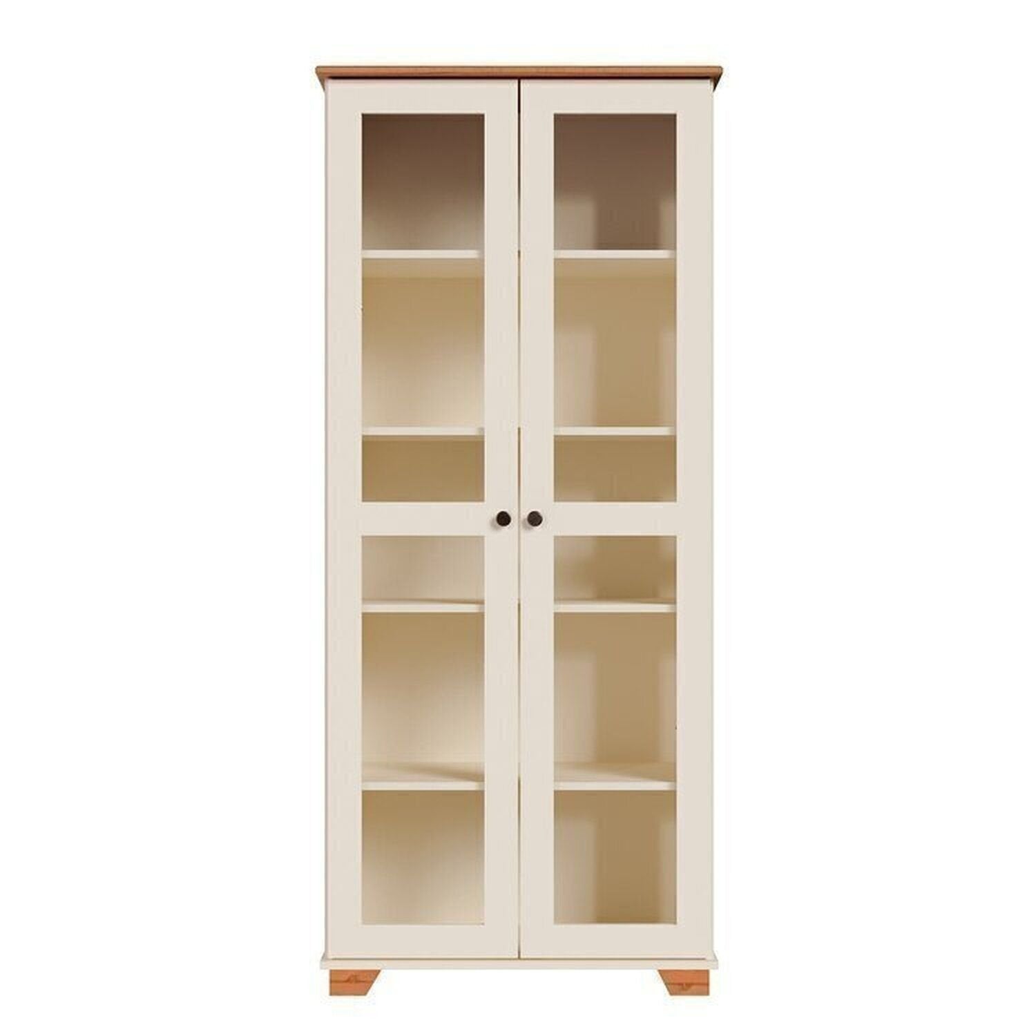 Conjunto Sala de Estar 2 Peças Rack e Cristaleira Ananda CabeCasa MadeiraOriginals Off White/Mel