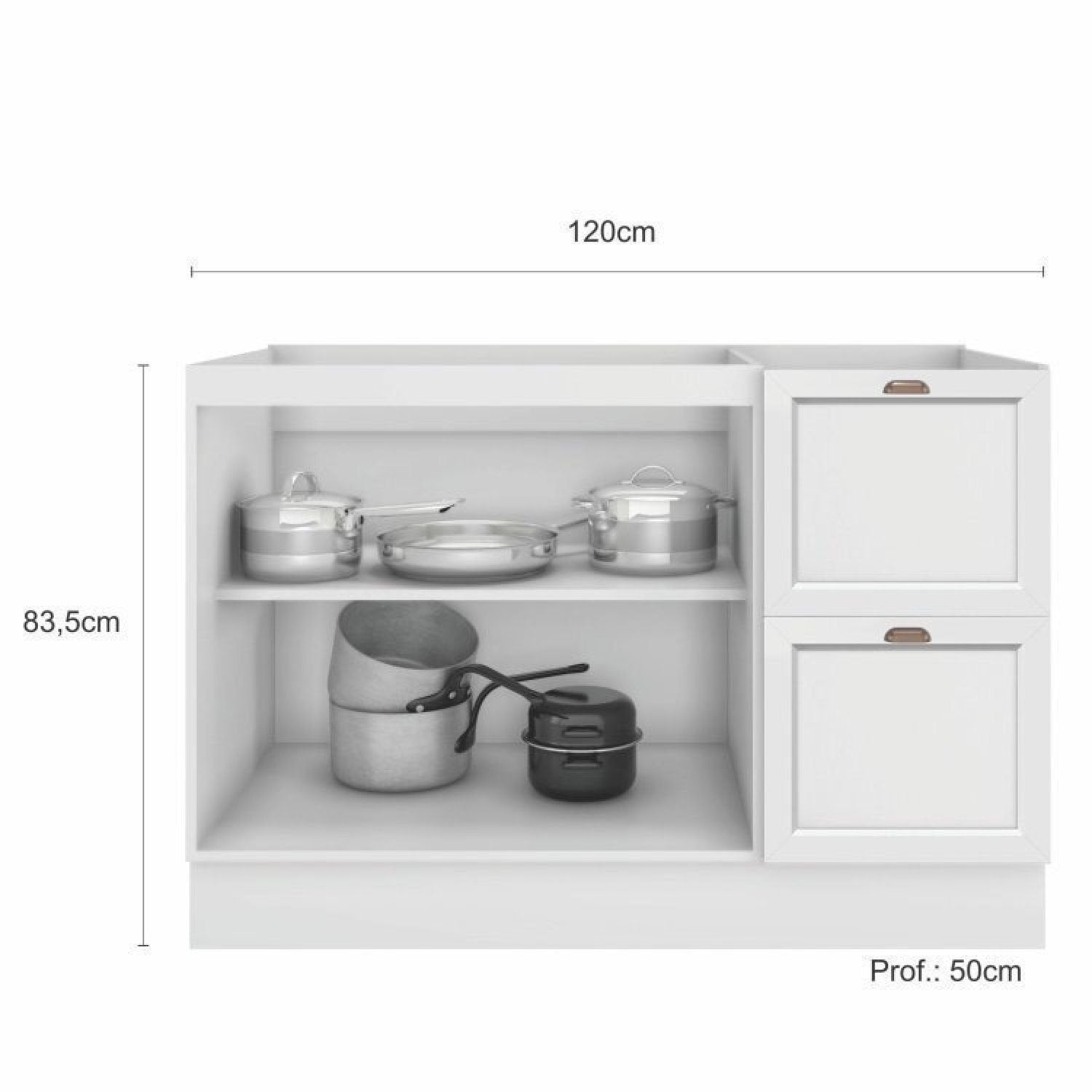 Cozinha Completa Modulada Unna Yescasa 6 Peças 15 Portas 2 Gavetas Paneleiro Nicho Branco