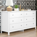 Cômoda para Quarto 6 Gavetas 149,8cm x 72,8cm Branco Ditália Móveis
