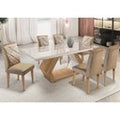 Conjunto Sala de Jantar Mesa Retangular Tampo Vidro/MDF Alvorada 180x90 com 6 Cadeiras Melissa Rufato