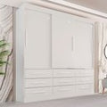 Guarda-Roupa Casal 3 Portas 9 Gavetas Luana Sallêto Móveis Off White/Cinamomo