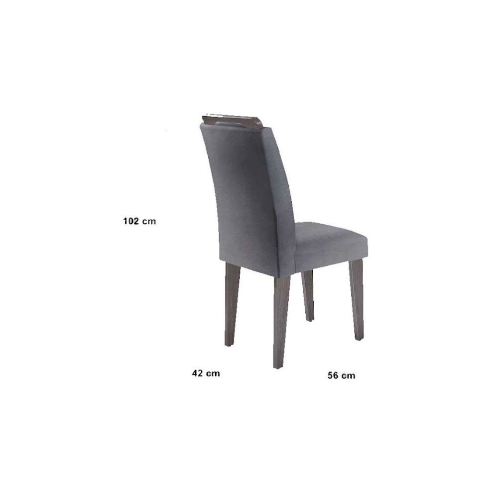 Conjunto Mesa de Jantar Alvorada 180 cm com 6 Cadeiras Melissa MDF Vidro Rufato