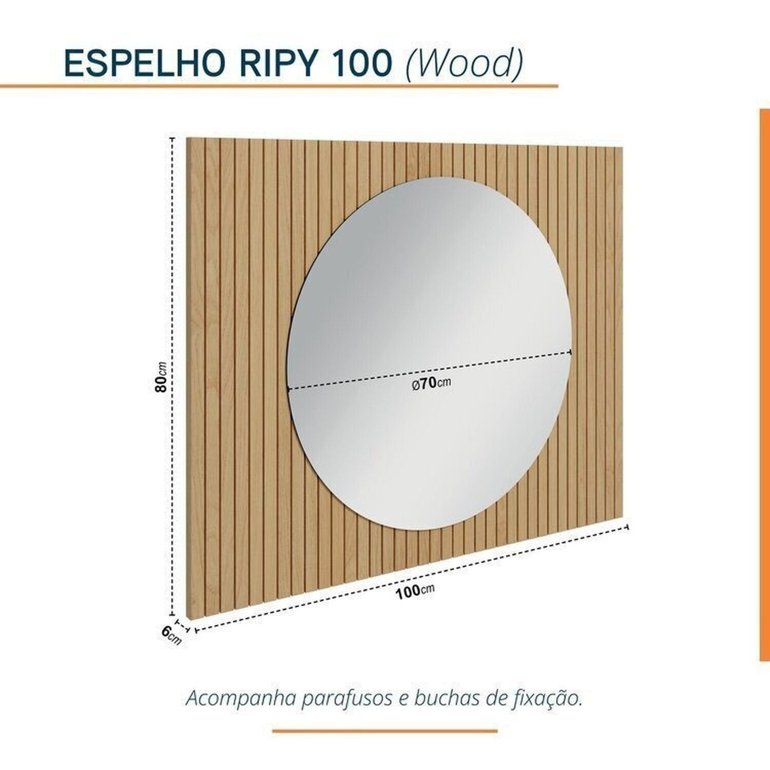 Conjunto para Banheiro Bancada Porcelanato Cuba Esculpida Armário Espelho Ripy Bumi 100cm Amarelo/Wood