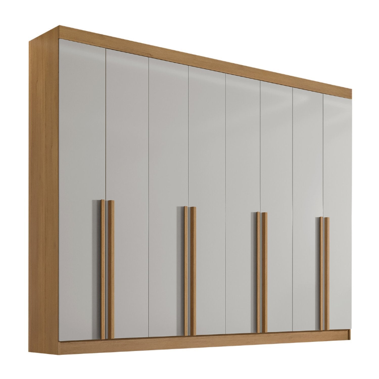 Guarda-Roupa Casal 8 Portas 8 Gavetas Império D Doro 100% MDF Cinamomo/Off White