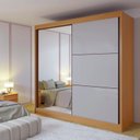 Guarda-Roupa Casal 2 Portas de Correr 6 Gavetas 100% MDF Coliseu D Doro Marrom/Castanho/Off White