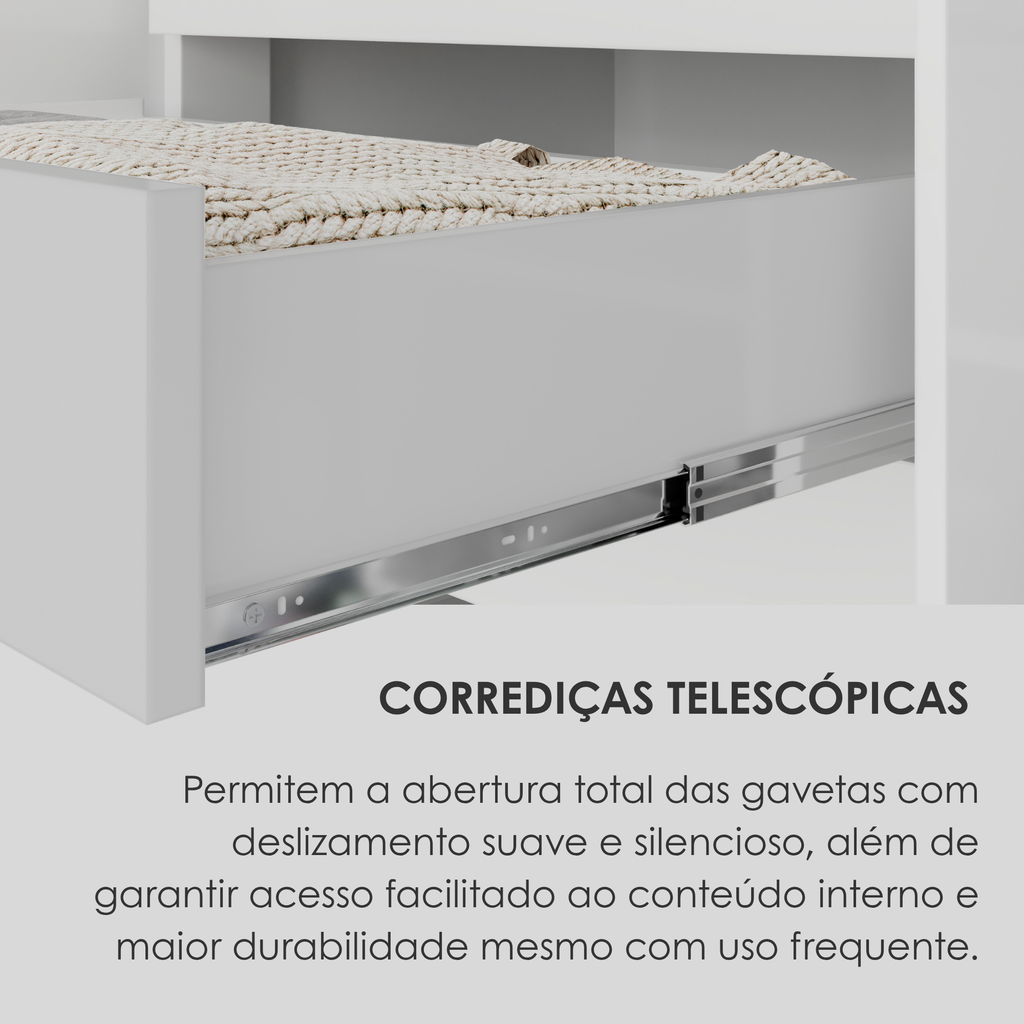 Conjunto Infantil Guarda-Roupa 6 Portas e Cômoda 8 Gavetas Lizz Vicenza MDF Casa D