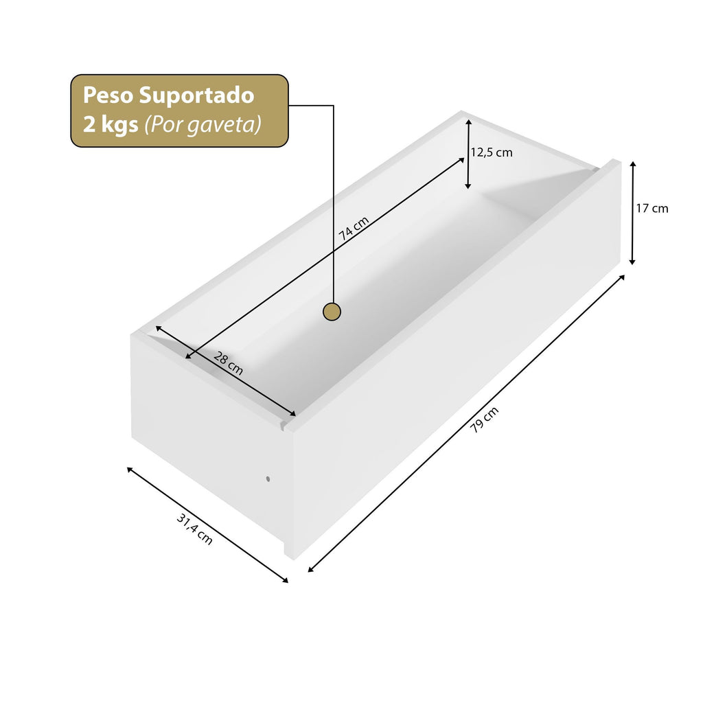 Guarda-Roupa Casal Canto 4 Portas 4 Gavetas Versatille Yescasa 100% MDP Branco