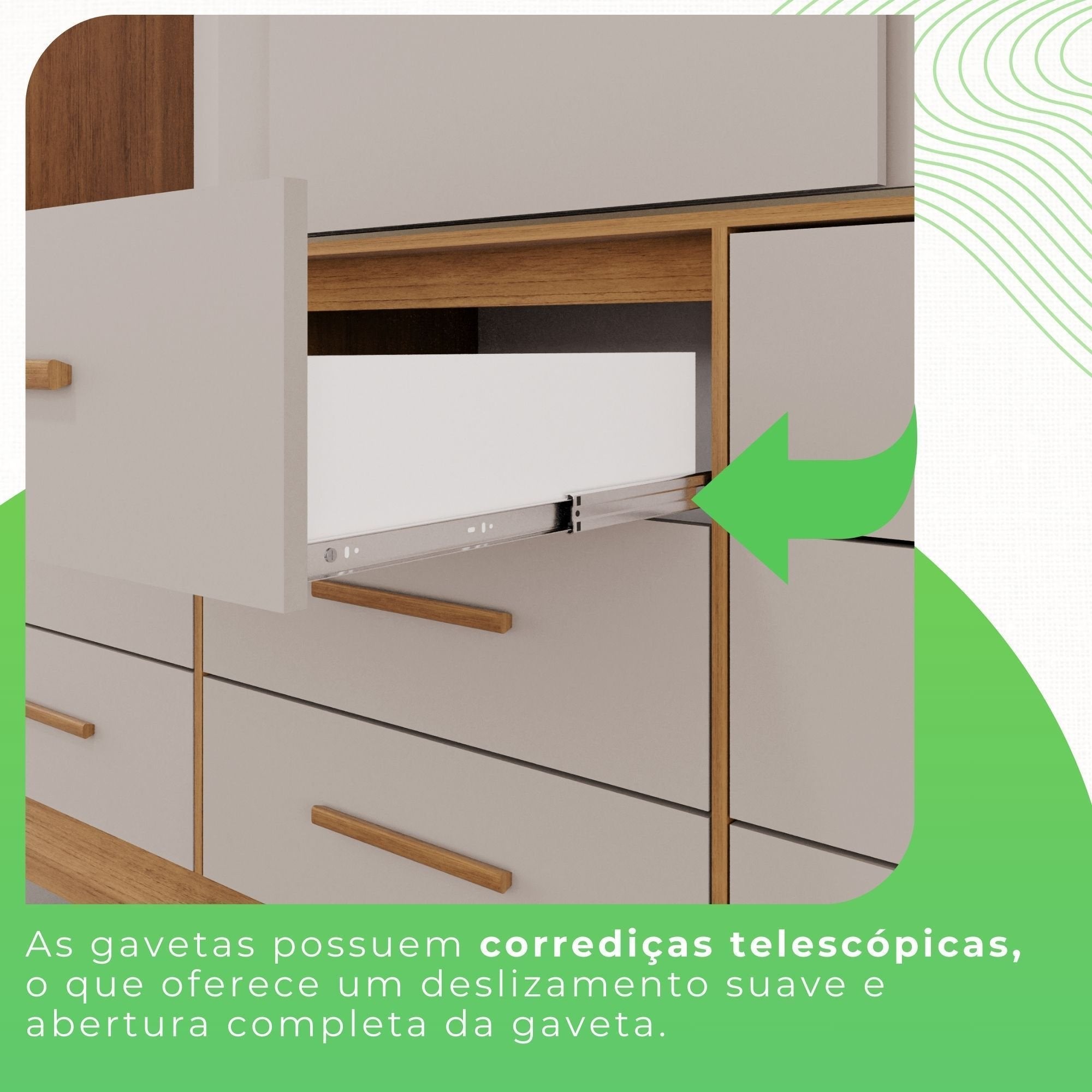 Guarda-Roupa Casal 3 Portas 9 Gavetas Luana Sallêto Móveis Off White/Cinamomo
