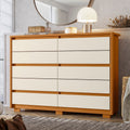 Cômoda 10 Gavetas 151cm x 109cm Duetto Albatroz Móveis Marrom/Cinamomo/Off White