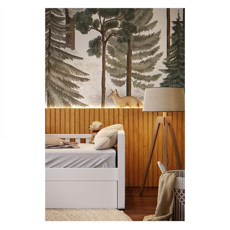 Painel Decorativo Ripado Ambiente 230x109x49 cm Freijó com Led Matic