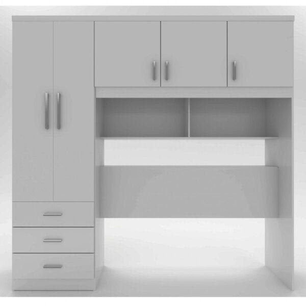 Guarda-Roupa Casal 5 Portas 3 Gavetas Baú Cancun Yescasa 100% MDF Branco
