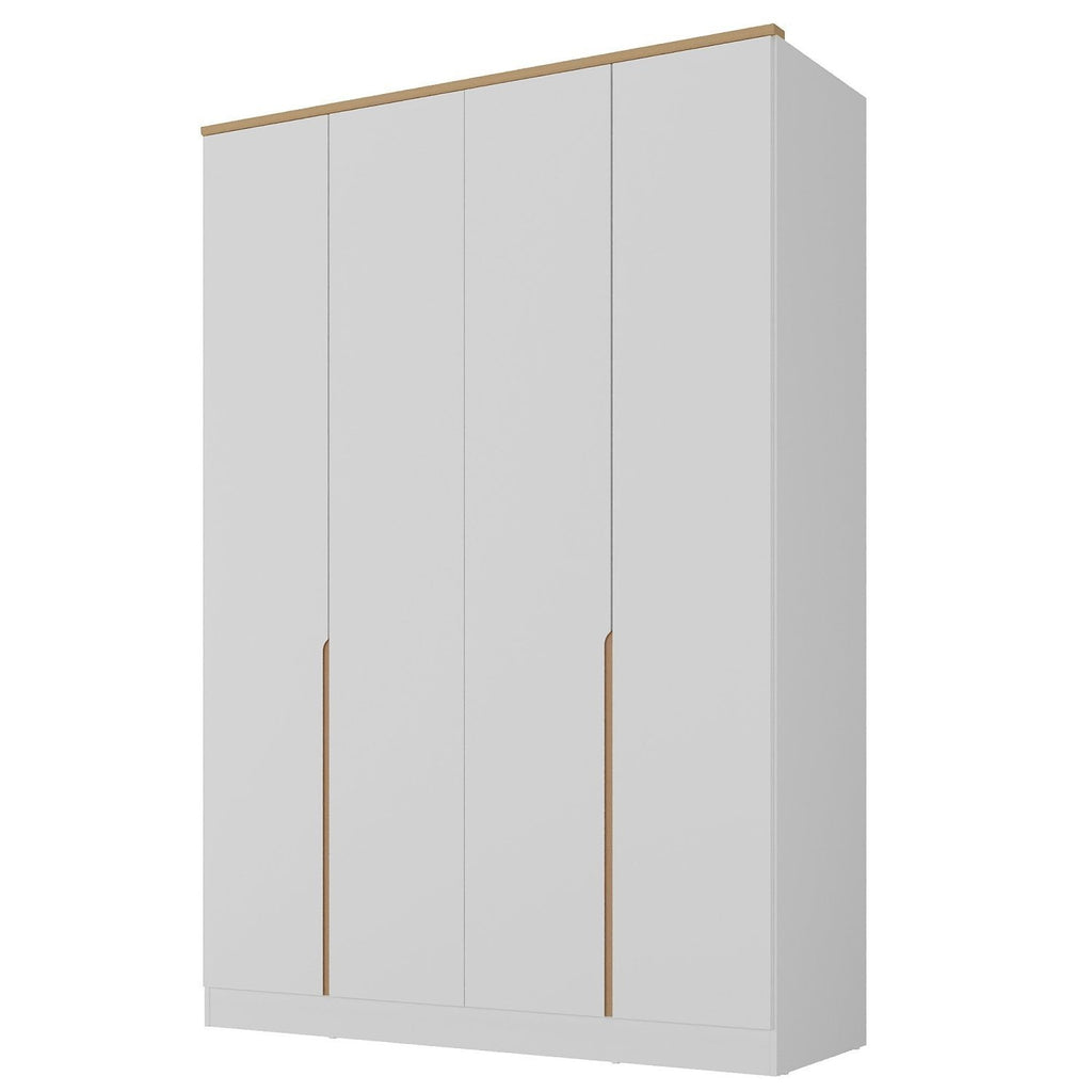 Guarda-Roupa Infantil 4 Portas 2 Gavetas Sky Yescasa MDF Branco/Olmo Italiano