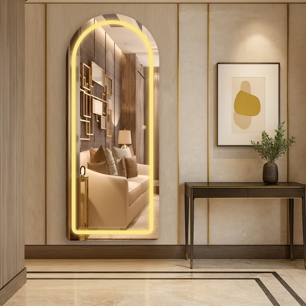 Espelheira VMEX 180x60 E13 Polido Superfície LED Jateado Amarelo Touch