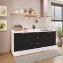 Cozinha Compacta Pérola Yescasa 2 Peças Balcão 2 Gavetas 3 Portas Branco 200x93,7x52cm