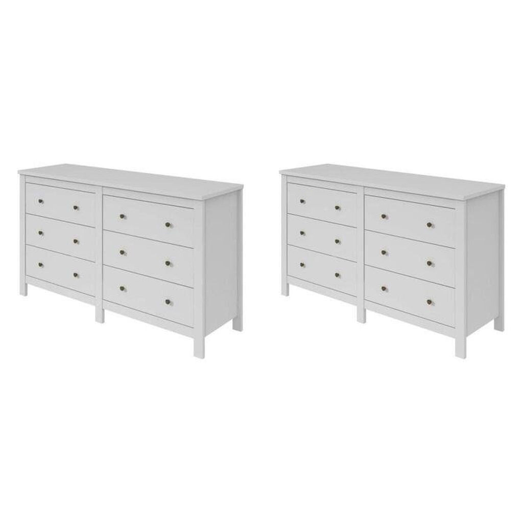 Kit 2 Cômodas 6 Gavetas Quarto Infantil Maggiore New Branco Móveis Lopas