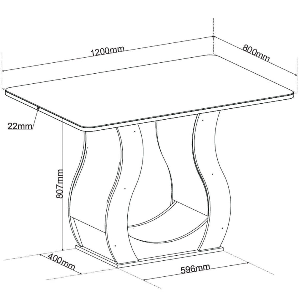 Conjunto Sala de Jantar Inspirare Mesa 120x80cm Tampo com Vidro 4 Cadeiras Yescasa Cinza/Mel