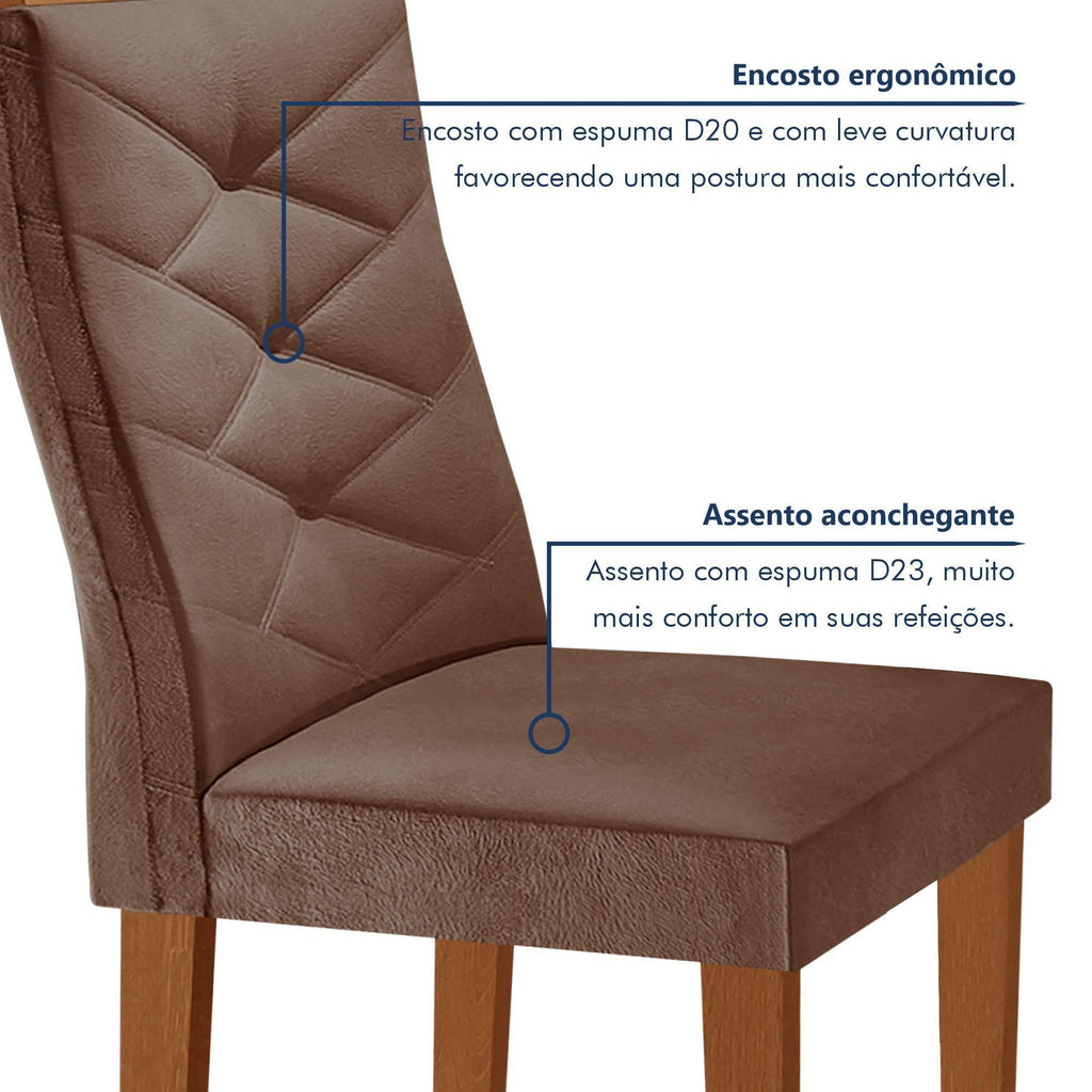 Conjunto Sala de Jantar Mesa Retangular Tampo Vidro com 8 Cadeiras Barcelona Yescasa