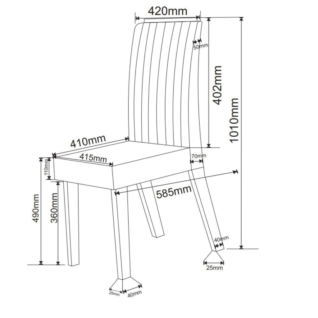Conjunto Canto Alemão Baú com Mesa Retangular 120x80cm Tampo Vidro e 2 Cadeiras Yescasa