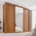 Guarda-Roupa Casal 3 Portas com Espelho 4 Gavetas Costa Rica Sallêto Móveis MDF/MDP Cinamomo/Off-White