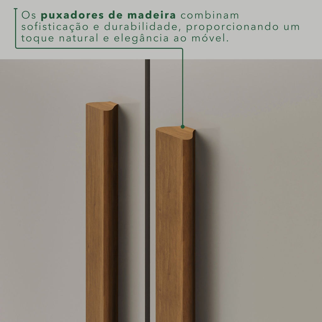 Guarda-Roupa Casal 6 Portas 2 Gavetas França Espresso Móveis MDP Off White/Cinamomo